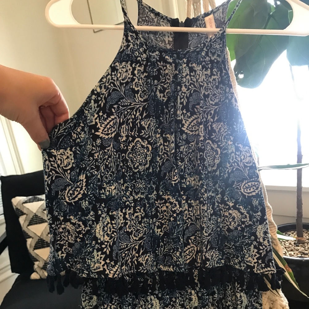 Blue paisley romper
